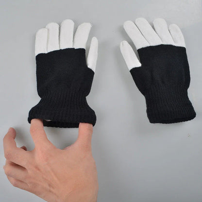 Vibrant Glow-in-the-Dark Party Gloves with Customizable Rainbow LED Lights for Dancing, Performing, and Everyday Wear