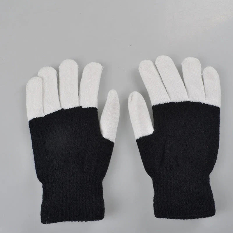 Vibrant Glow-in-the-Dark Party Gloves with Customizable Rainbow LED Lights for Dancing, Performing, and Everyday Wear