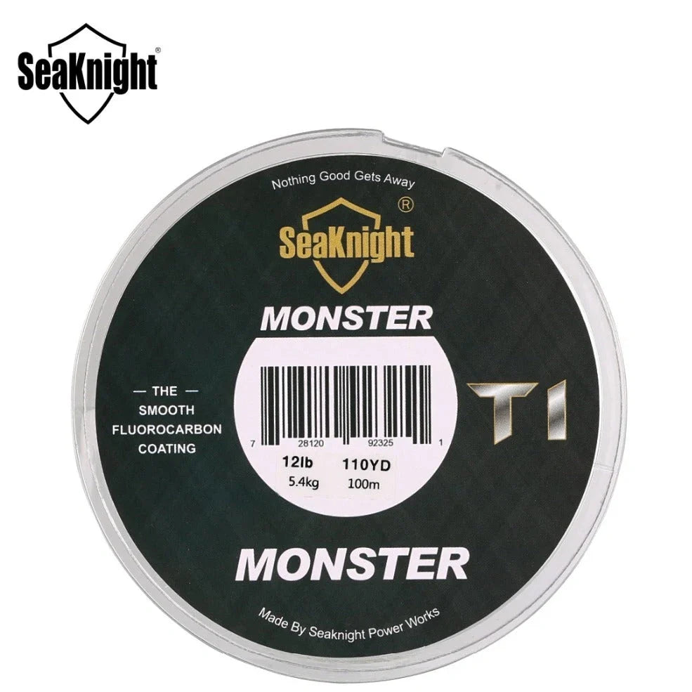 Transparent carbon fibre coated fishing line 100m spool in sizes 0.8 to 8.0 for strong UK angling