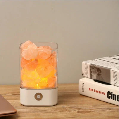 Himalayan Salt Lamp with Adjustable Color Changing LED Lighting for Air Purification and Relaxing Ambiance