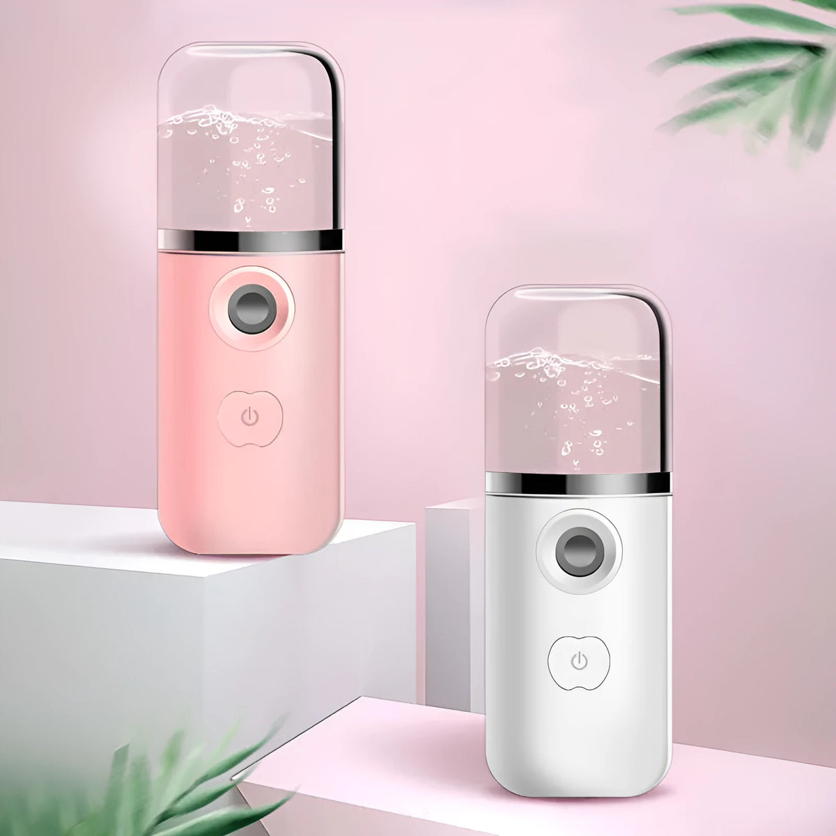Handheld nano face spray device JSQ-3 in blue, white, pink, or green with USB charging and cold mist