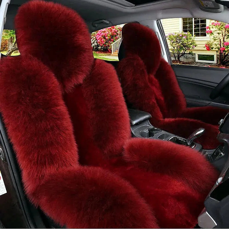 Winter car seat cushion in wool and cashmere blend with cotton filling, single seat, shown in one of six colours