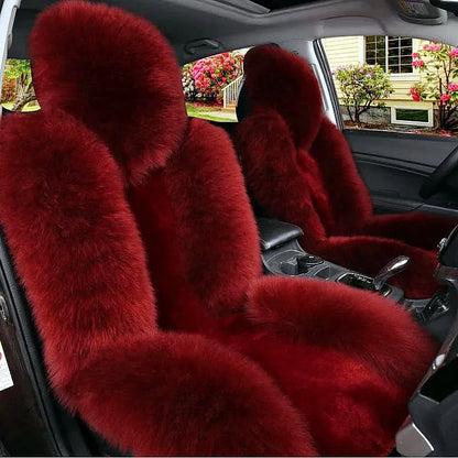 Winter car seat cushion in wool and cashmere blend with cotton filling, single seat, shown in one of six colours