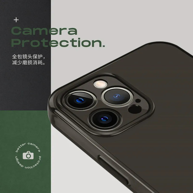 Black TPU iPhone case for Apple models showing front and back views