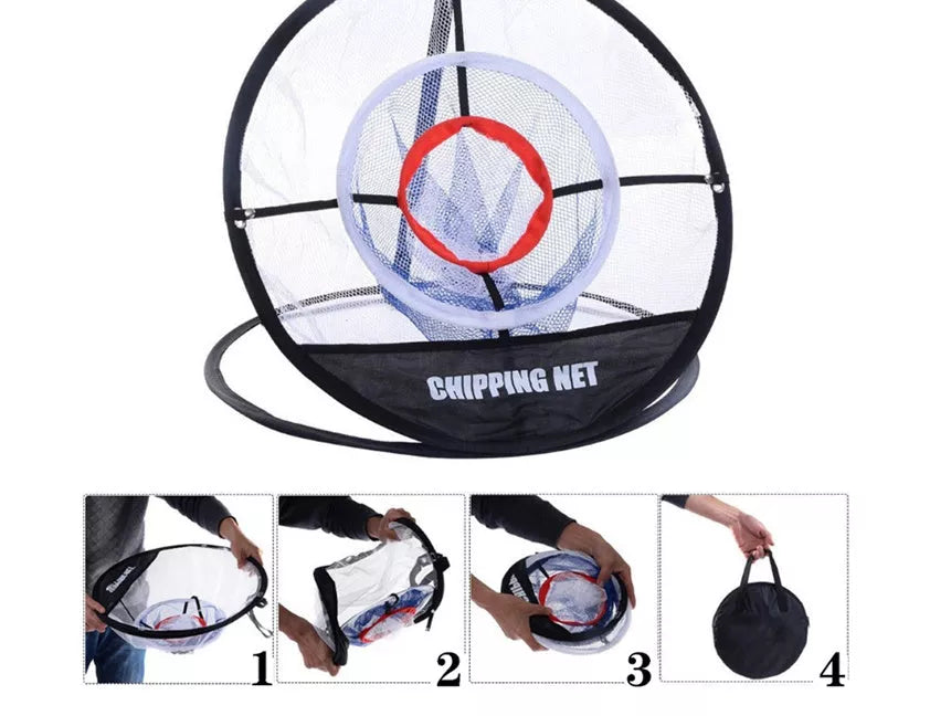 UP Indoor Outdoor Chipping Pitching Training Net in white, showing pop-up design