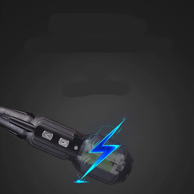 Black or blue alloy steel electric screwdriver with straight handle and rechargeable lithium battery
