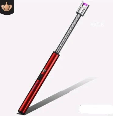 Rechargeable windproof electric lighter, 255mm zinc alloy PVD ice plated, USB charging, 360 rotation, multiple colours