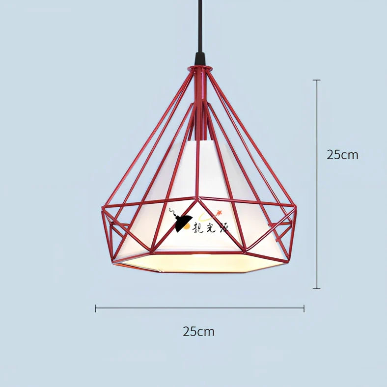 Wrought iron diamond chandelier in black, adjustable to 1.2m height for 10-15㎡ rooms with 80,000-hour LED