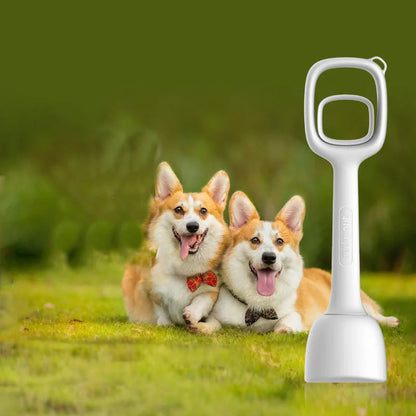 White ABS pet excrement pickup tool with mountaineering buckle