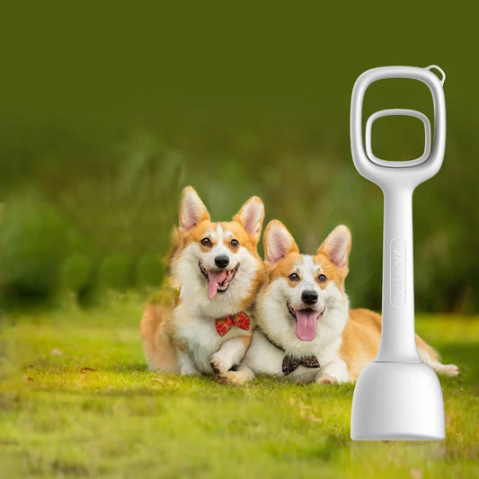 White ABS pet excrement pickup tool with mountaineering buckle