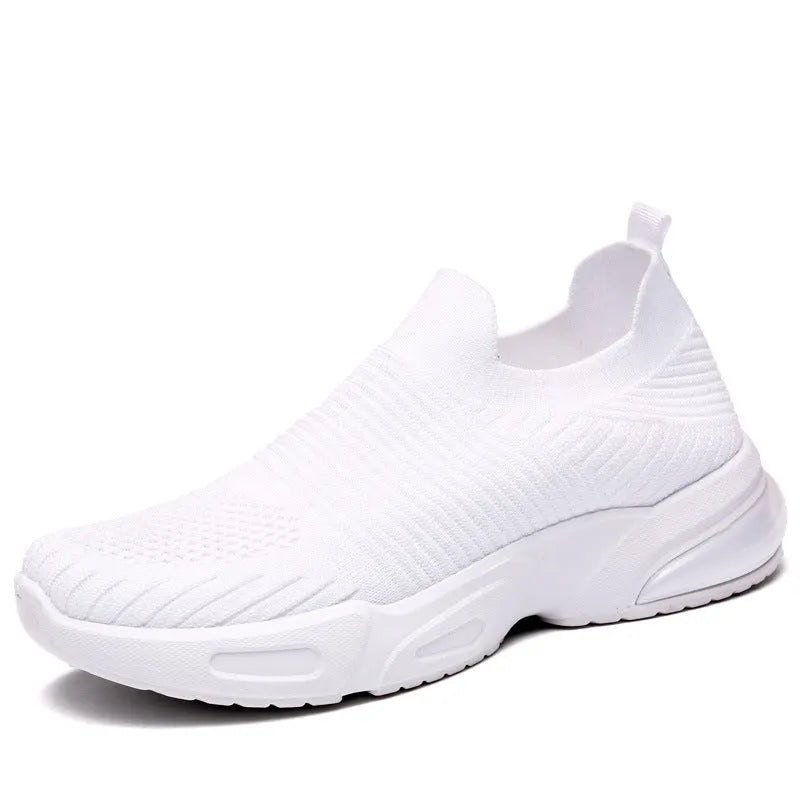 Slip-on breathable mesh sock shoes with a low-top design and PVC sole, shown in a neutral colour.