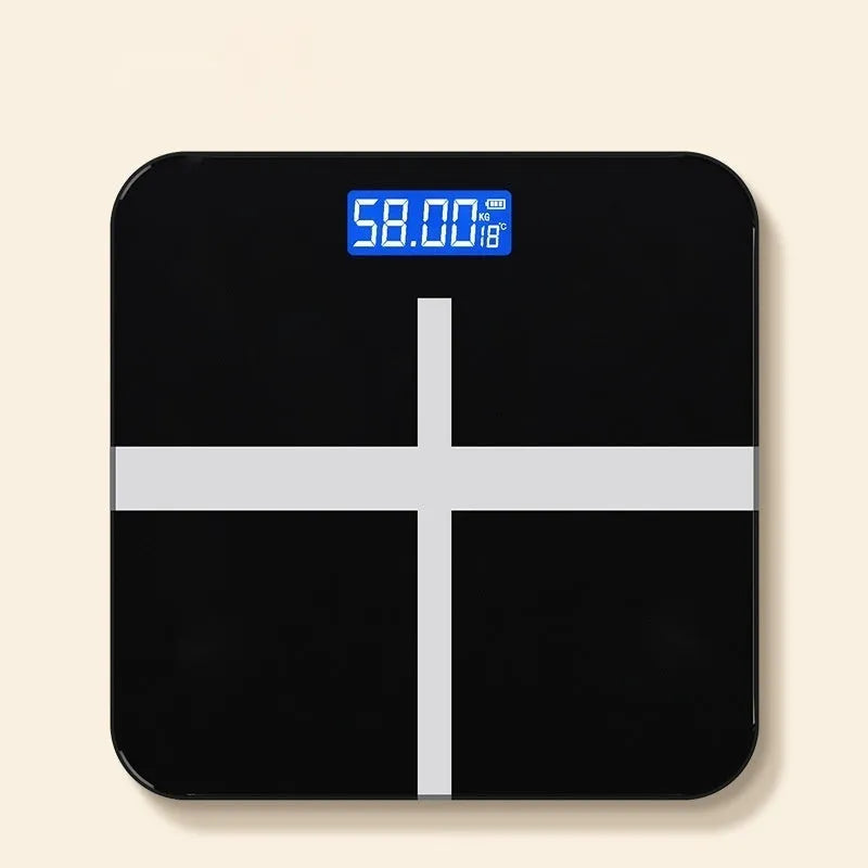 Household human body weighing scale in Cross Ice Crystal White colour with 26x26 cm platform and multiple power options