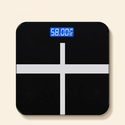 Household human body weighing scale in Cross Ice Crystal White colour with 26x26 cm platform and multiple power options