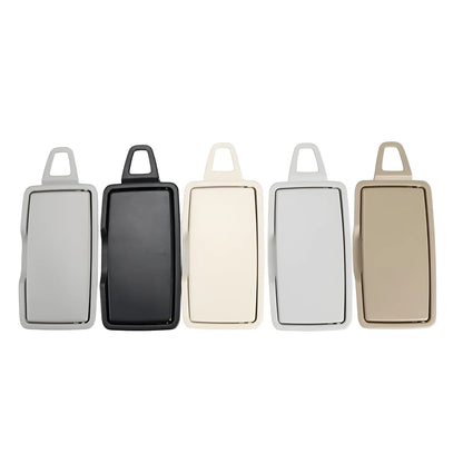 Mercedes-Benz GLE sun visor cosmetic mirror cover in black ABS+PC material showing front view.