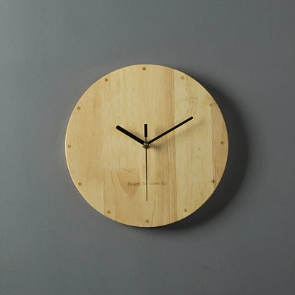 Wooden wall clock with 30cm dial and silent Taiwan sun movement mechanism