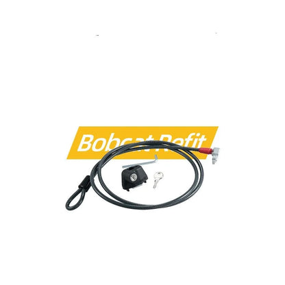 Steel cable lock with plastic sheath for securing equipment to a vehicle roof platform.