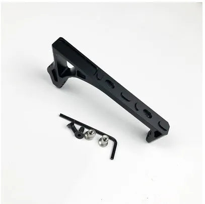 Metal hand stop accessory for Picatinny rail systems in black and red colour options