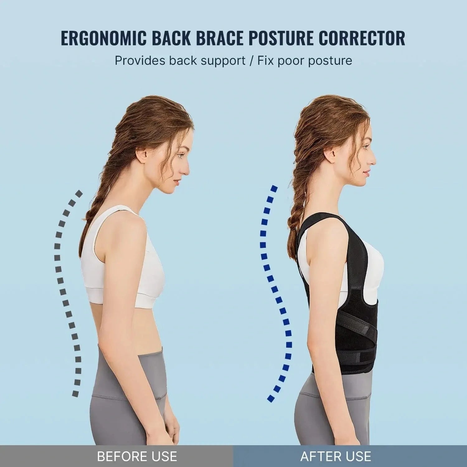 Invisible posture corrector belt for adults, breathable neoprene design