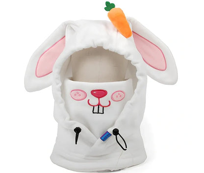 Ski helmet cover with cartoon animal designs including brown bear and white bear patterns for winter sports