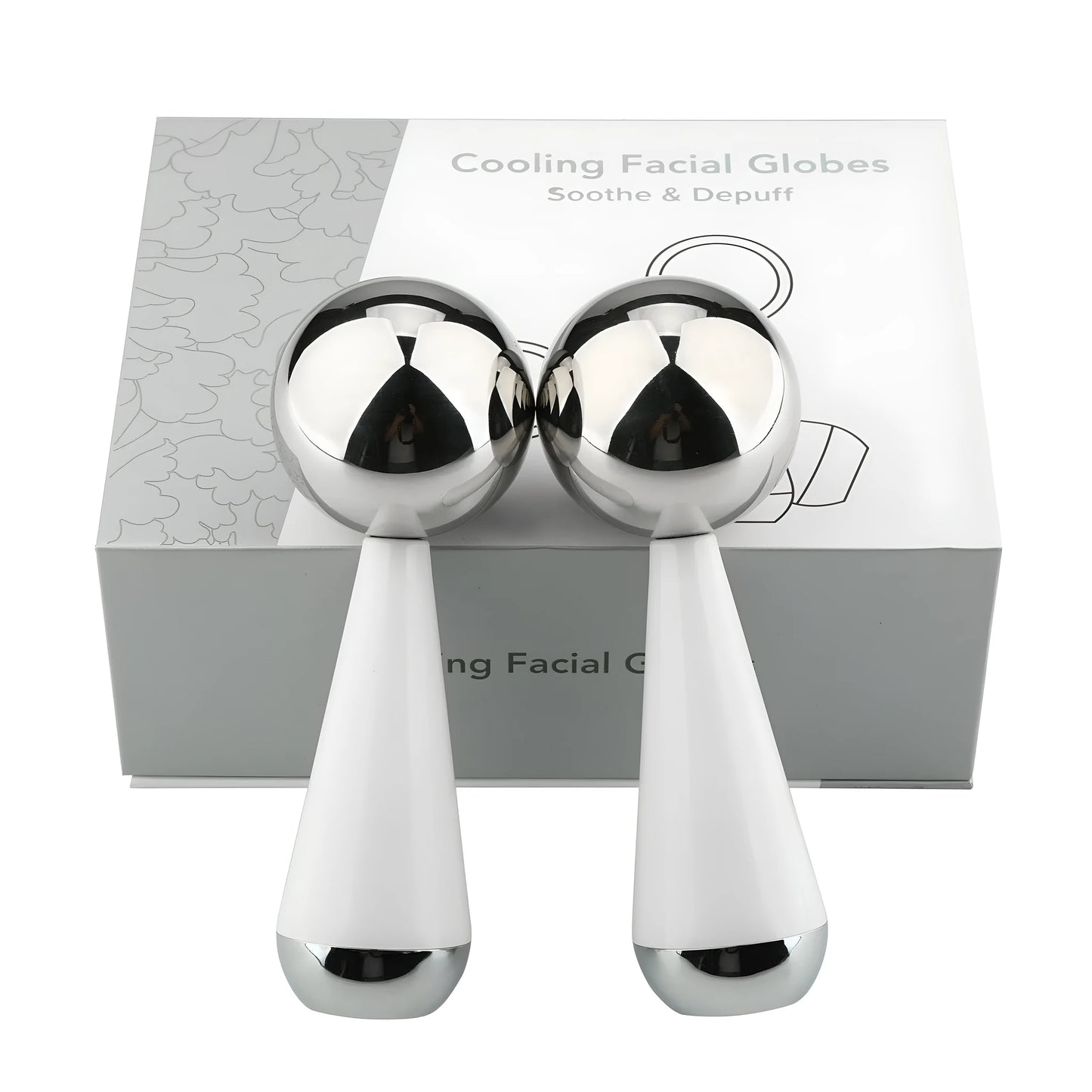 Stainless steel ice roller facial massager in silver or gold colour