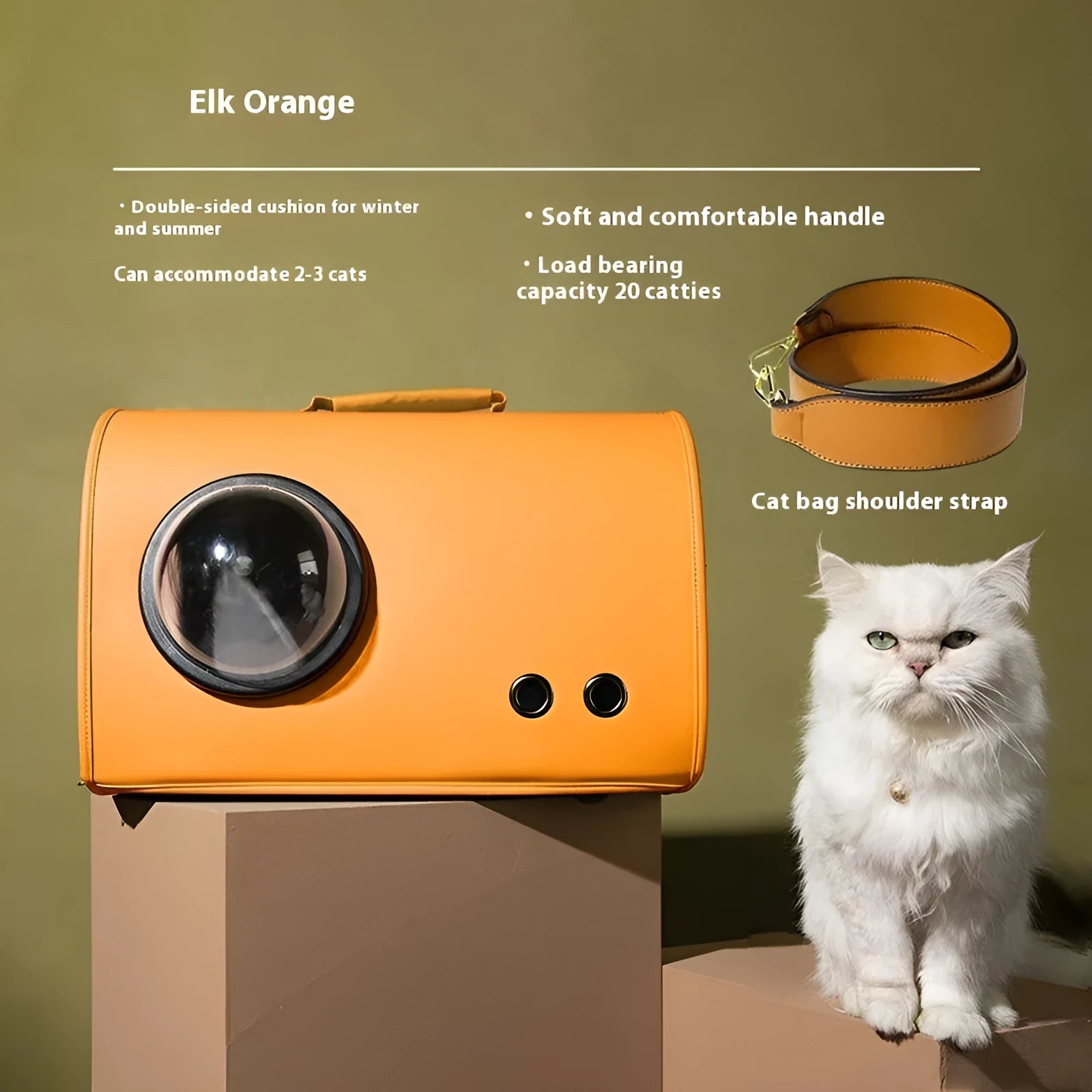 Portable pet carrier bag for small dogs and cats measuring 50cm with shoulder strap