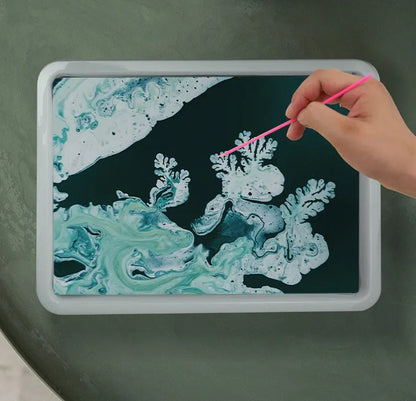 Hand painted doodle educational toys floating painting art set with pigment tubes and drawing paper