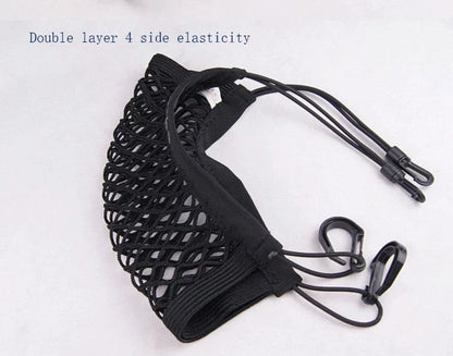 Elastic Car Pet Fence in black, high-strength nylon mesh for dog safety