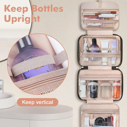 Portable travel storage wash bag for cosmetics in various colours including leopard print