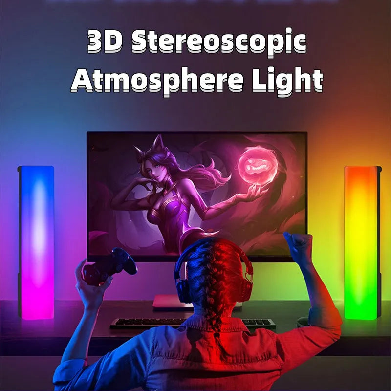 3D RGB light pick-up table top ambiance lamp with voice activation and USB power connection