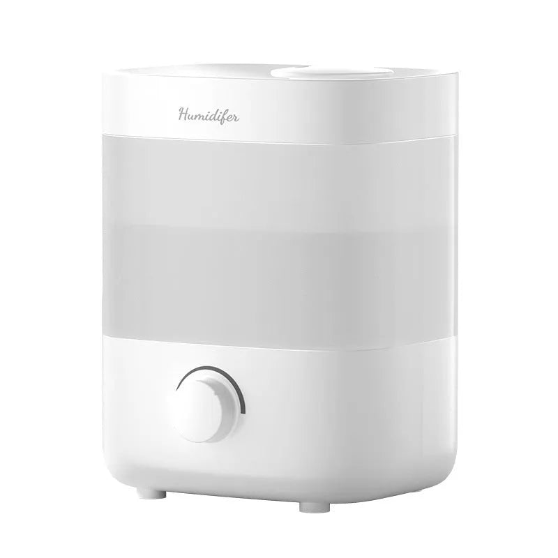White plastic 2L humidifier with dual spouts, USB port, and night light