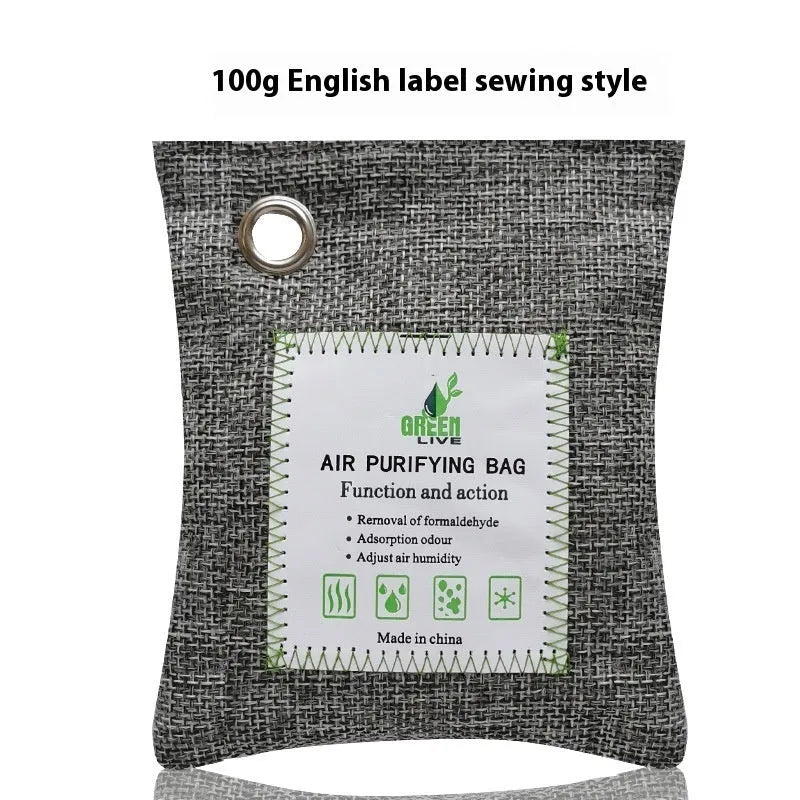 Bamboo charcoal formaldehyde removal bags in sewing style packaging for household air purification