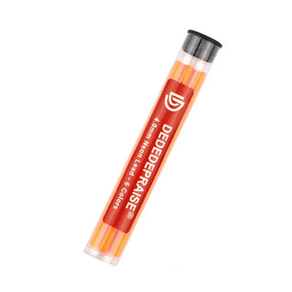 4.0mm mechanical pencil for drawing with colour lead refills in yellow, orange, blue, green, rose red, and orange red