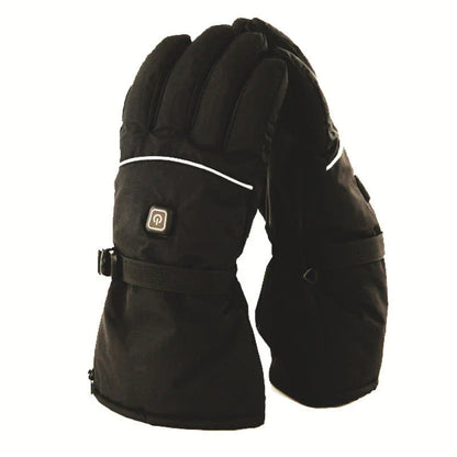 Three-Stage Temperature Regulating Electric Heating Gloves with PU leather palm, velvet lining, and discreet battery compartment