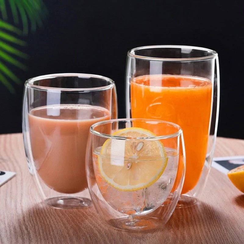 Egg-shaped double-layer insulated glass cup for water, beer, and coffee