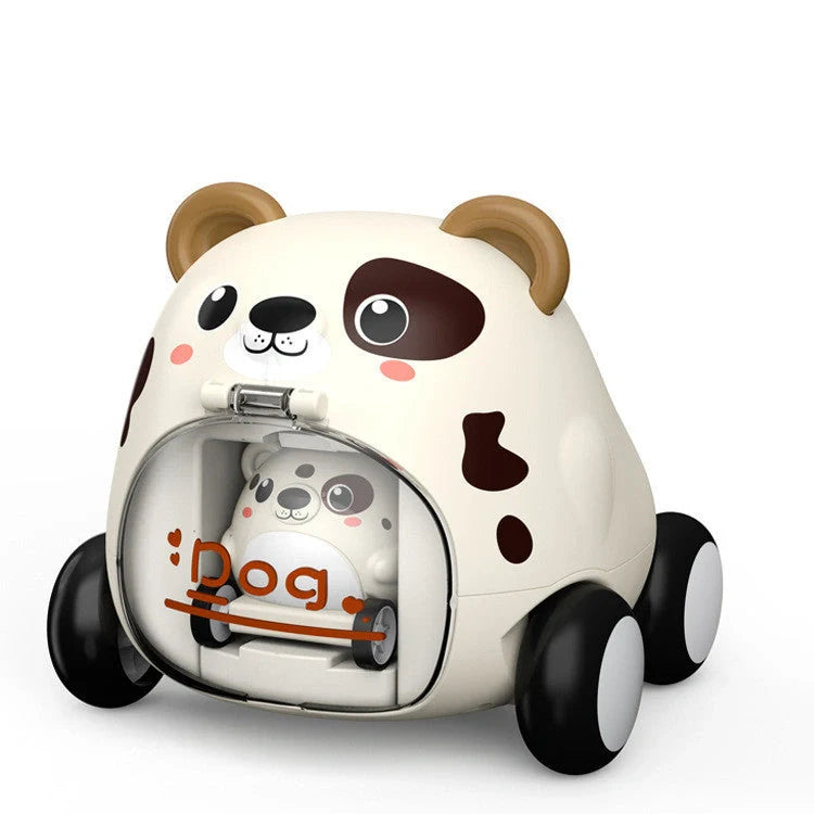 Dinosaur Push Car Sliding Animal Toy Car in various designs including dinosaurs, owls, and snails