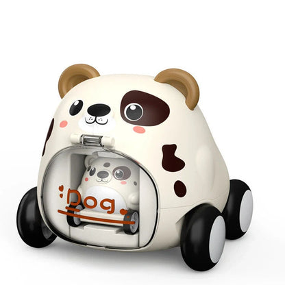 Dinosaur Push Car Sliding Animal Toy Car in various designs including dinosaurs, owls, and snails