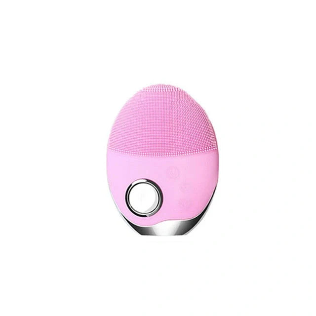 Electric Silicone Face Washer with adjustable vibration and LED skin therapy lights