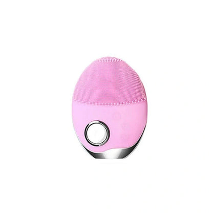 Electric Silicone Face Washer with adjustable vibration and LED skin therapy lights