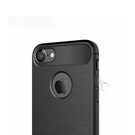 Solid colour TPU shock proof back cover case for iPhone on a table.