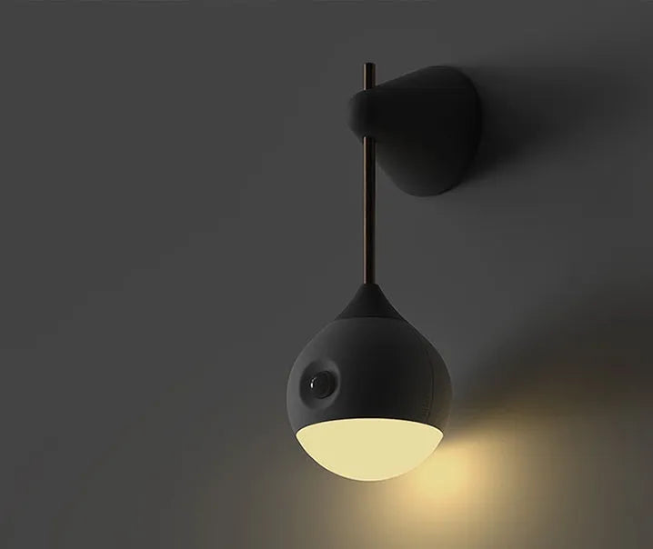 Inductive night light with human body motion sensor, LED, 149mm x 61mm x 56mm, PC shade, Nutcracker and Morandi Grey