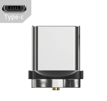 Essager black magnetic USB charging cable with 540-degree rotating connector showing LED light and nylon braiding