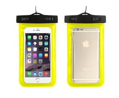 AQUA-ONE waterproof phone pouch showing clear PVC construction with phone visible inside