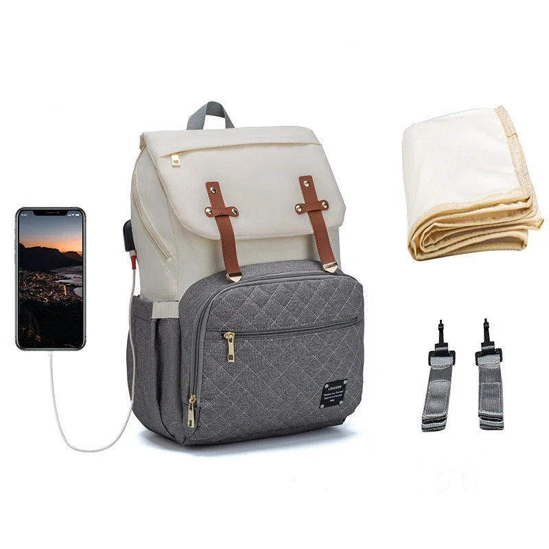 LEQUEEN Stylish Large Capacity Mummy Bag in various colors and styles, perfect for parents on the go.