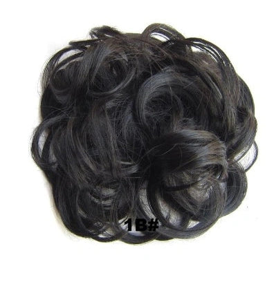 Hair ring wig in various colours from 1# to Burg, showing synthetic fibres and natural hairline for temporary styling