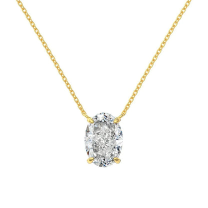 Close-up of a geometric oval ice flower pendant on a sterling silver necklace, showing gold or platinum finish.