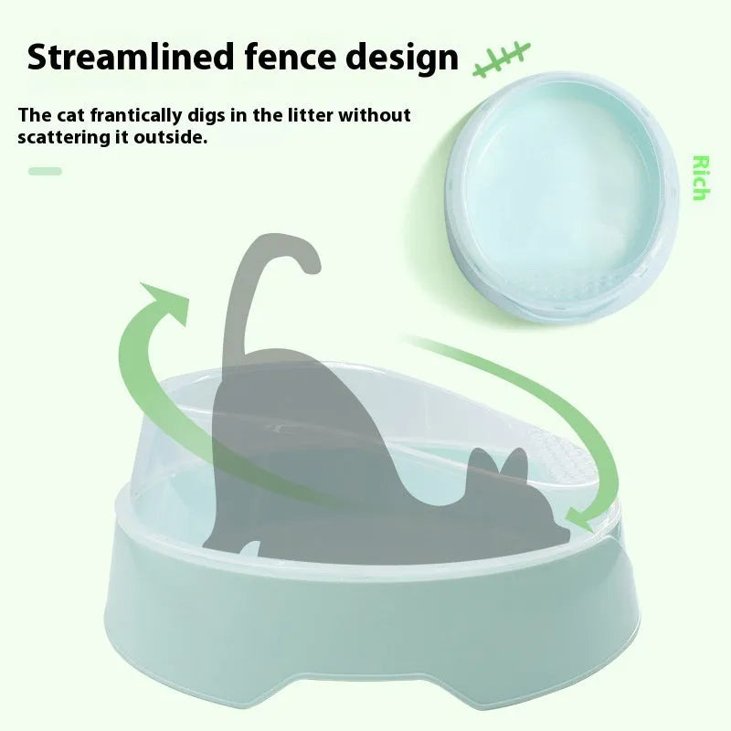 Round deodorant design cat litter box in mint green and pink colour options