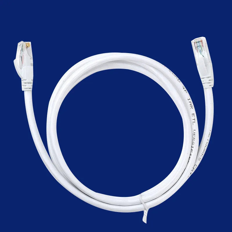 White Cat6 network cable with RJ-45 connectors and CCA conductors, available in lengths from 1M to 50M