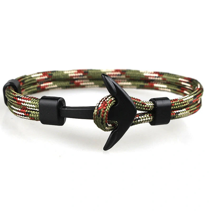 Stylish unisex anchor bracelet with hand strap, perfect for nautical fashion enthusiasts