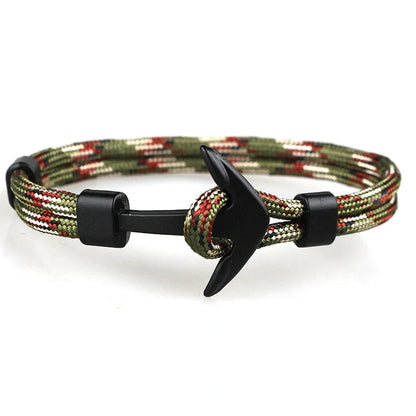 Stylish unisex anchor bracelet with hand strap, perfect for nautical fashion enthusiasts