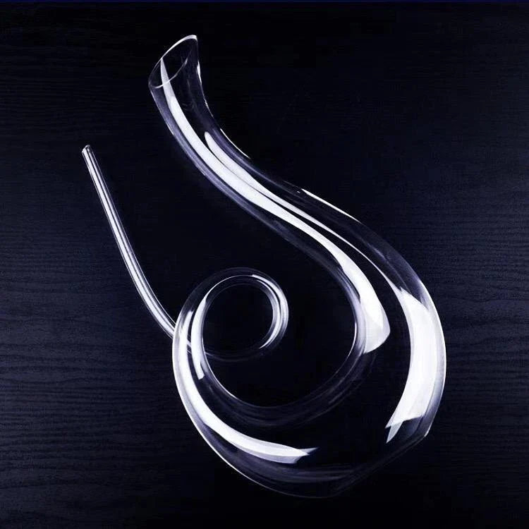 Premium crystal wine decanter with built-in pourer for effortless wine service and enhanced flavor profile